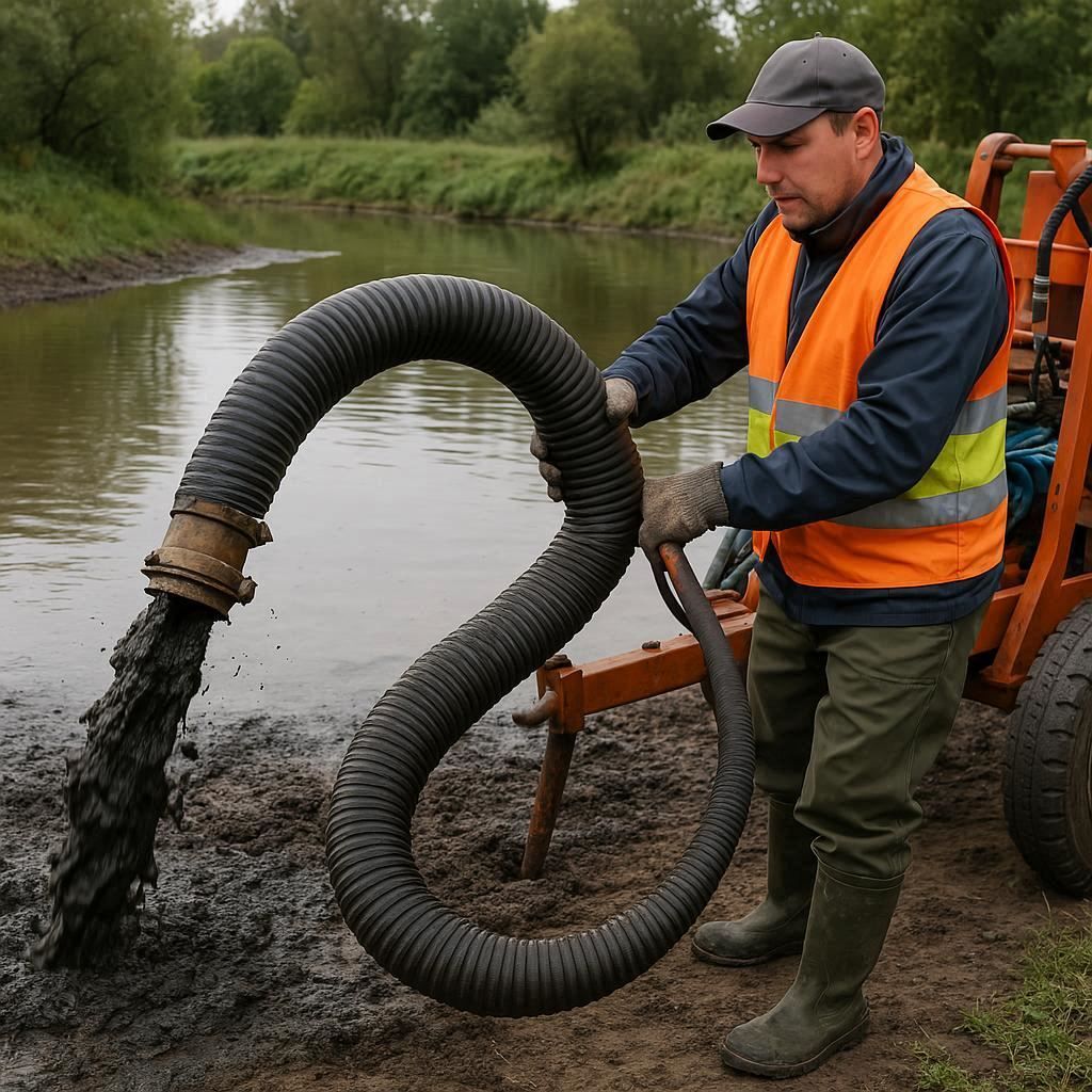 Очистка прудов и водоемов от ила в Евпатории
